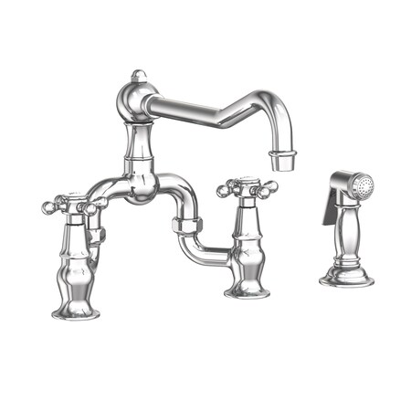 Newport Brass Kitchen Bridge Faucet With Side Spray Polished Chrome 1/26/9452